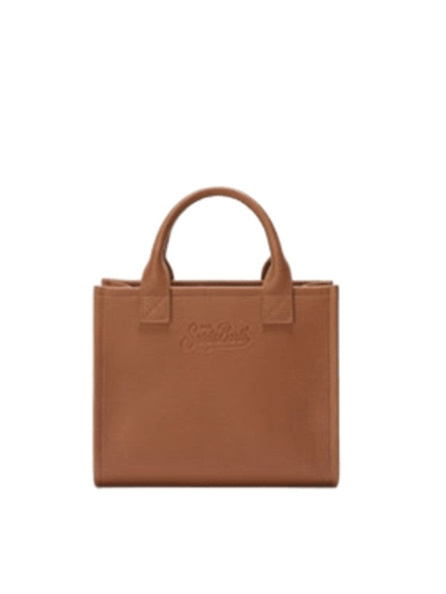 Saint Barth Smooth Leather Shoulder Bag With Embossed Logo Design