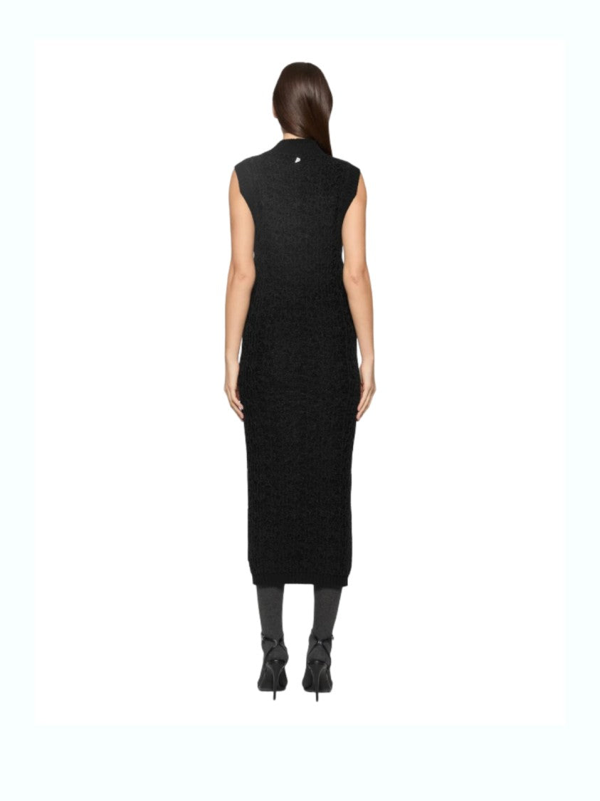 Dondup Slim-Fitting Sleeveless Black Maxi Dress