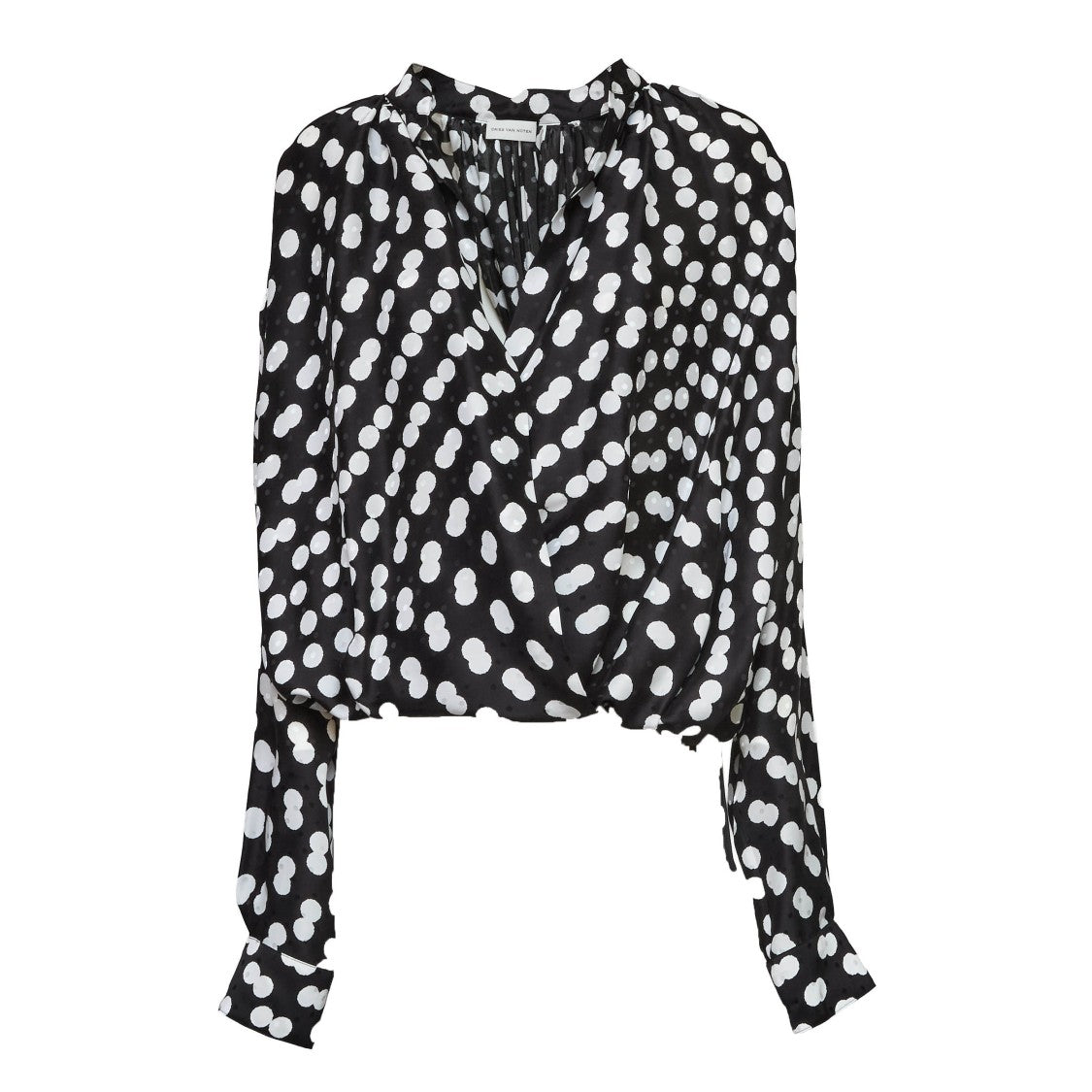 Dries Van Noten Cenver Polka Dot Drawstring Hem Shirt