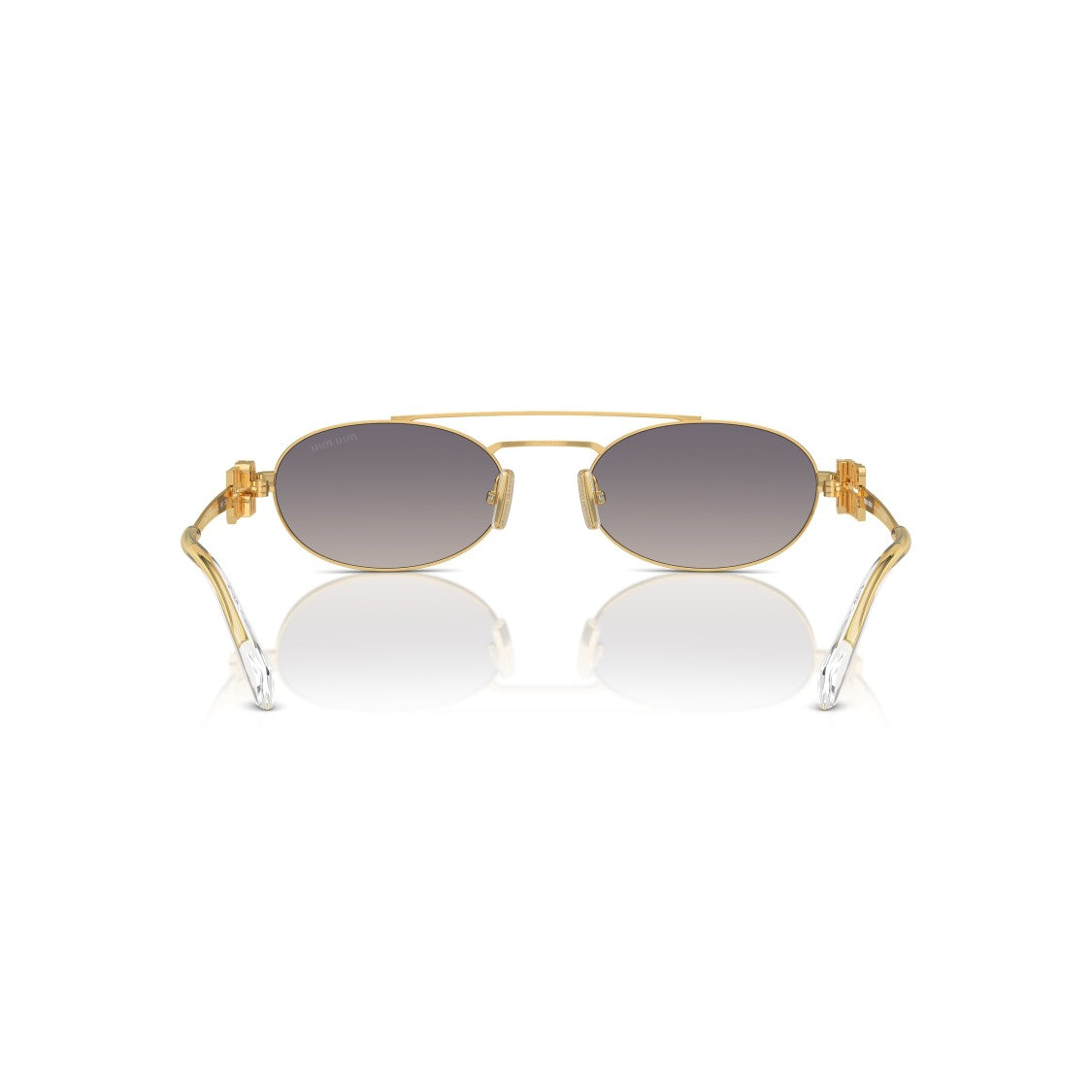 Miu Miu 0Mu 54Zs Oval Gold-Toned Metal Sunglasses
