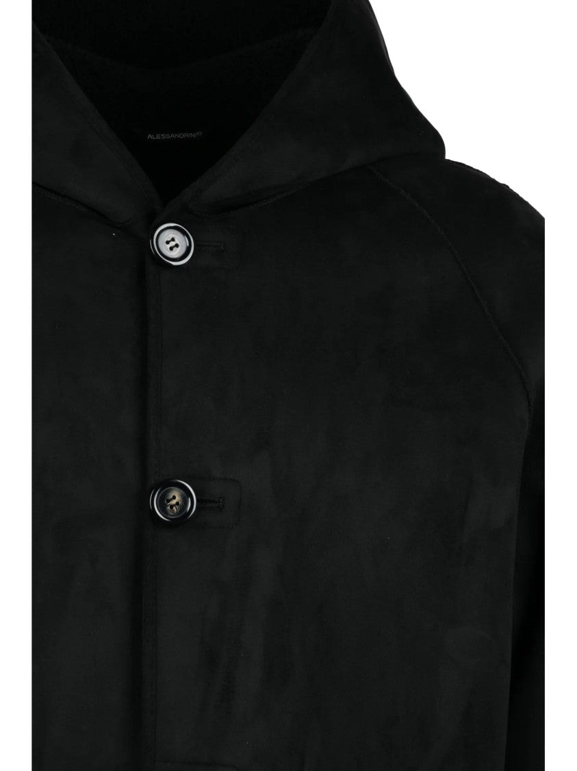 Daniele Alessandrini Eco Coat With Plush Interior And Button Closure