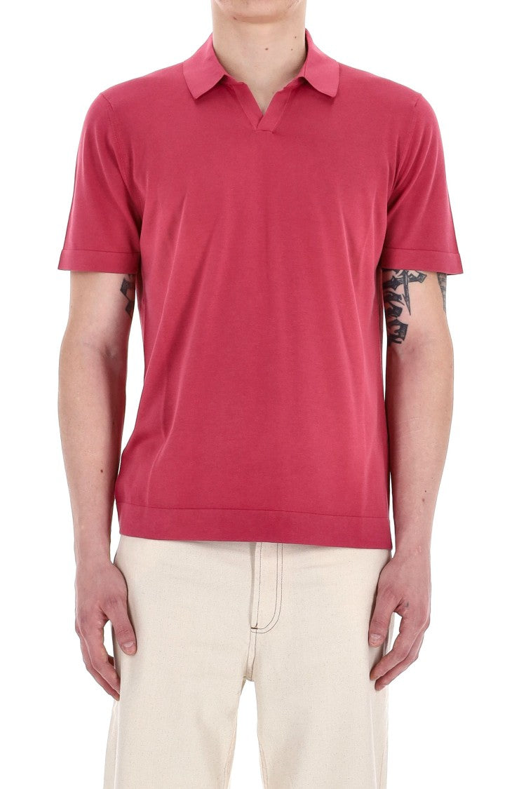 Drumohr Frosted Superlight Cotton Open Collar Polo