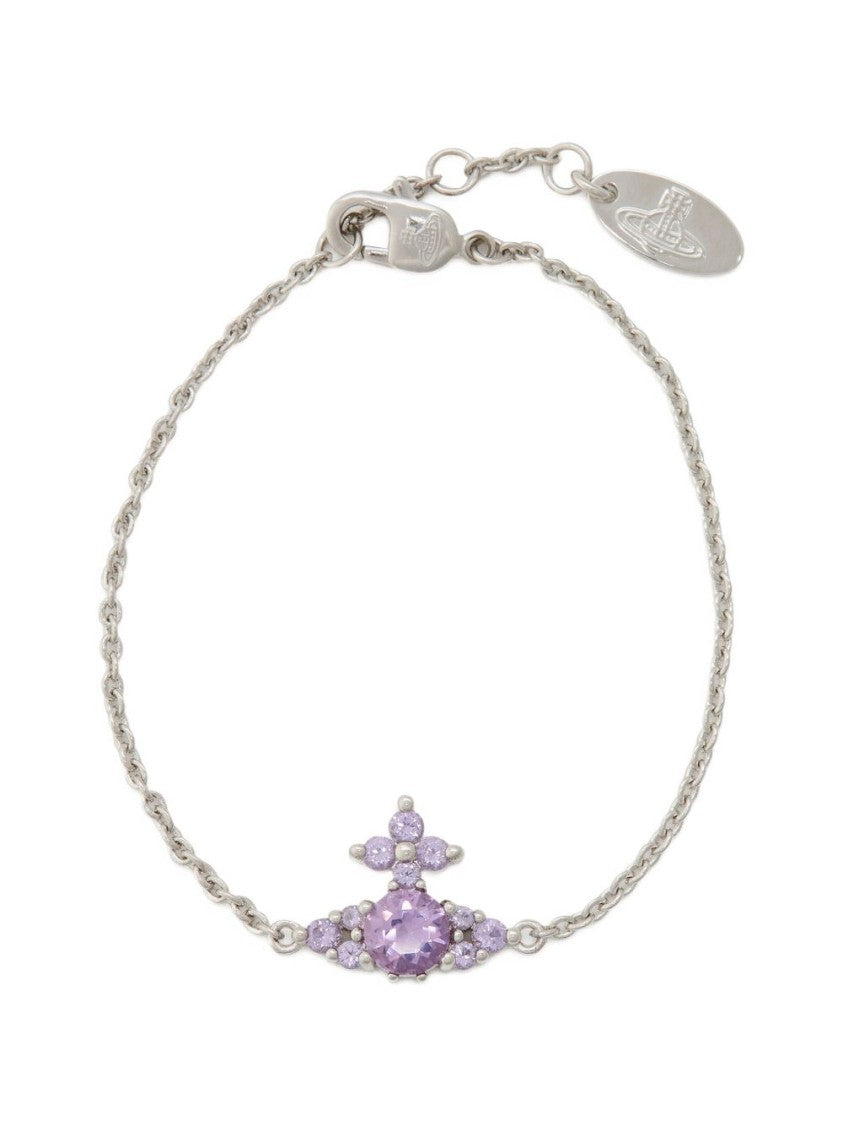 Vivienne Westwood Silver-Tone Bracelet With Lavender Gemstone Cluster