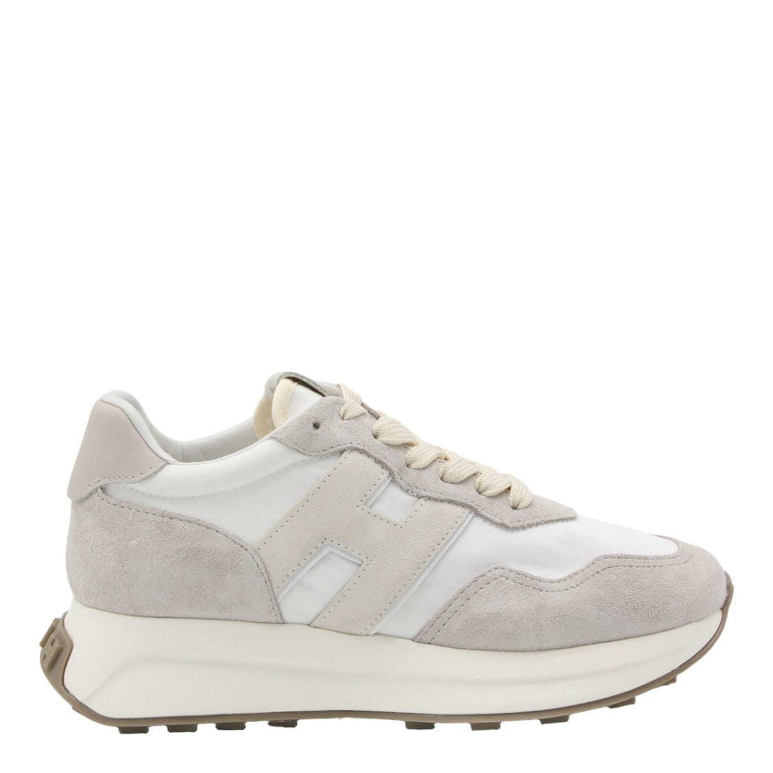 Hogan Sleek White Sneakers With Sculpted Sole