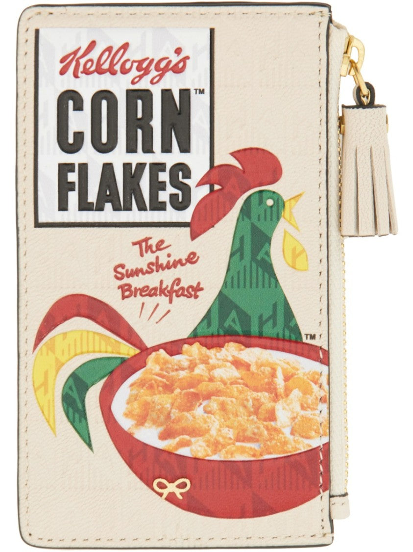 Anya Hindmarch Cornflakes Cereal Box Print Goatskin Card Holder