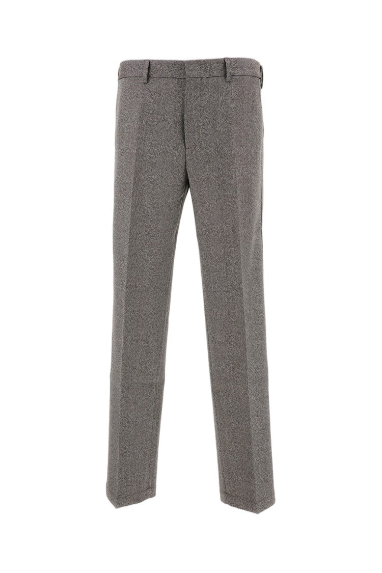 Cellar Door Straight-Leg Wool Pants With Pressed Crease And Low Waist