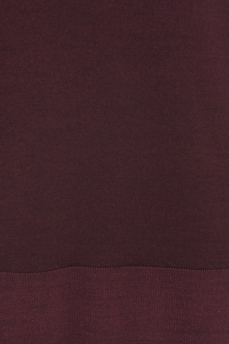 Paolo Pecora High Collar Fine Knit Pullover In Rich Burgundy