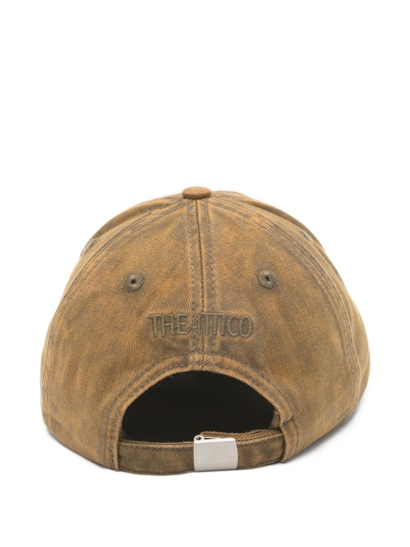 The Attico Vintage-Inspired Green Hat With Embroidered Details