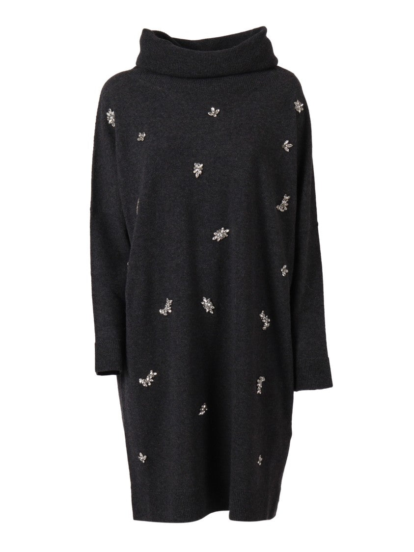 Ermanno Scervino Fitted Knit Midi Dress With Textured Pattern