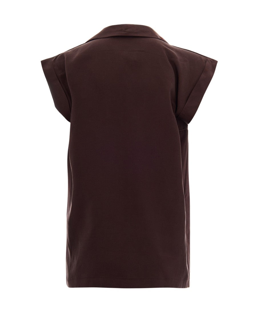 Liu Jo Pinstripe Linen-Blend Gilet With Classic Notch Lapel