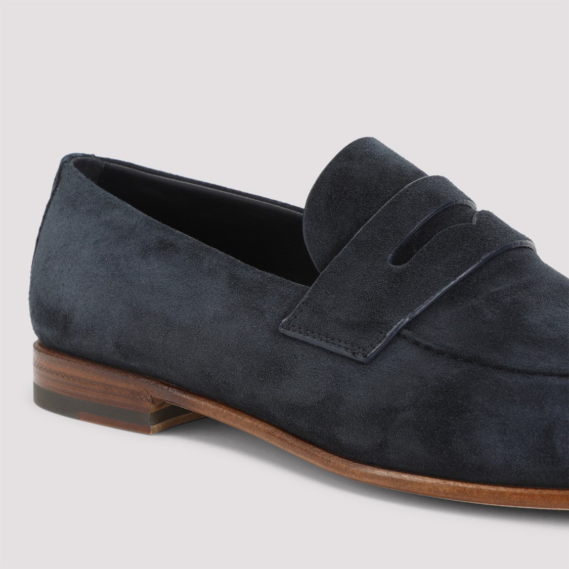 Giorgio Armani Night Blue Suede Calf Leather Mocassin Loafers