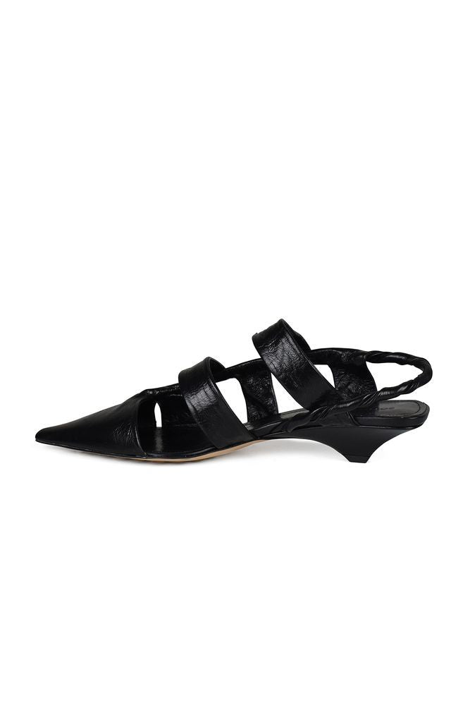Bottega Veneta Strappy Black Leather Bv Point Sandals