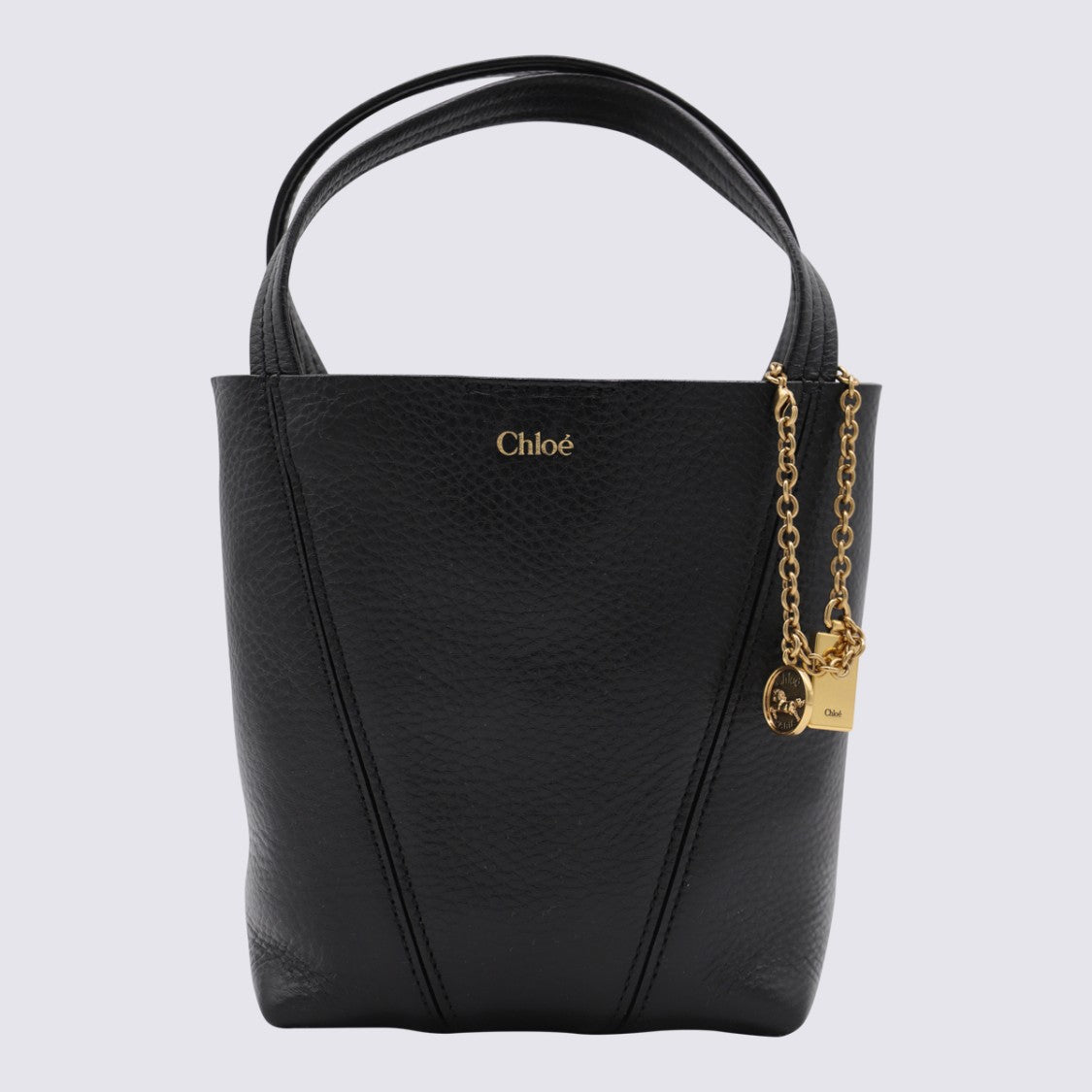 Chloé Black Leather Spin Tote