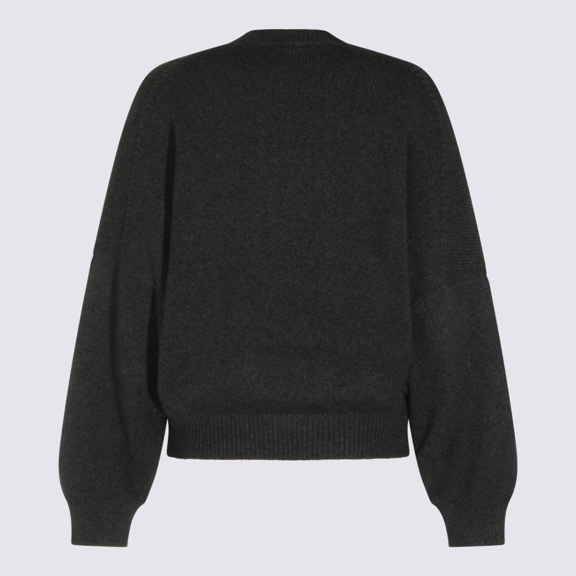 Khaite Black Knit Sweater With Balloon Sleeves And Ribbed Cuffs
