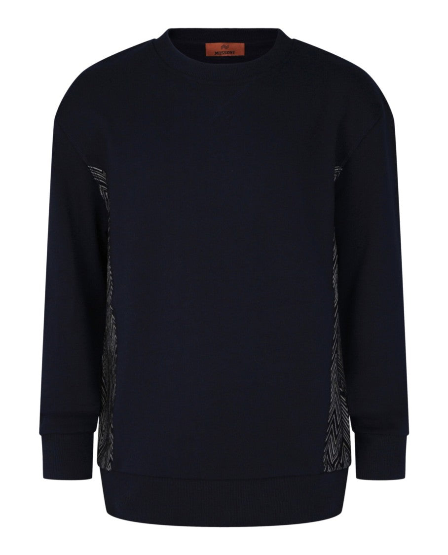 M Missoni Zig-Zag Panelled Crewneck Sweatshirt