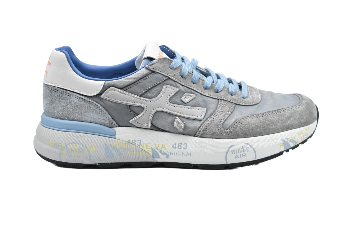 Premiata Low Sneakers In Grigio Azzurro
