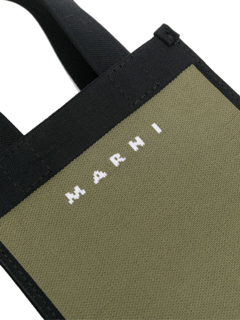Marni Logo Knit Crossbody Tote Bag