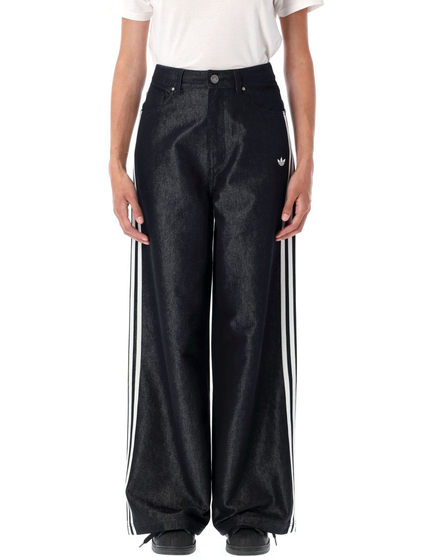 Adidas Wide-Leg Black Baggy Jeans