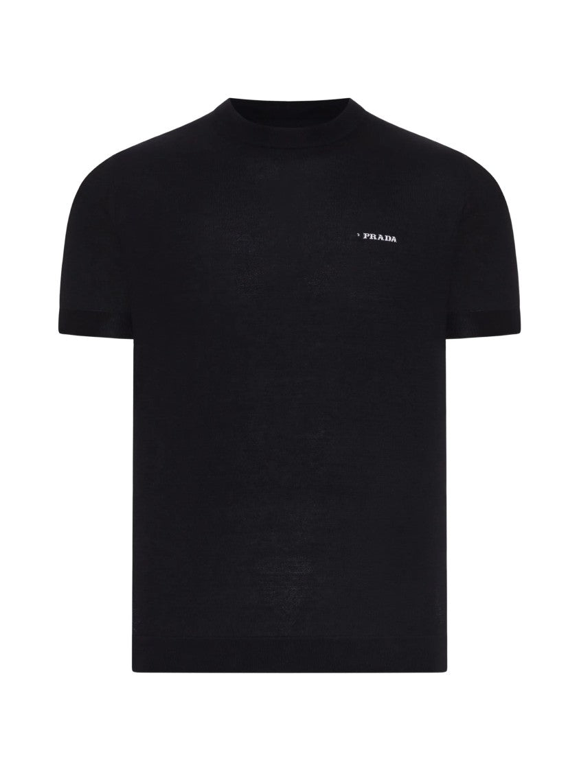 Prada Black Minimalist Cotton Short-Sleeve T-Shirt