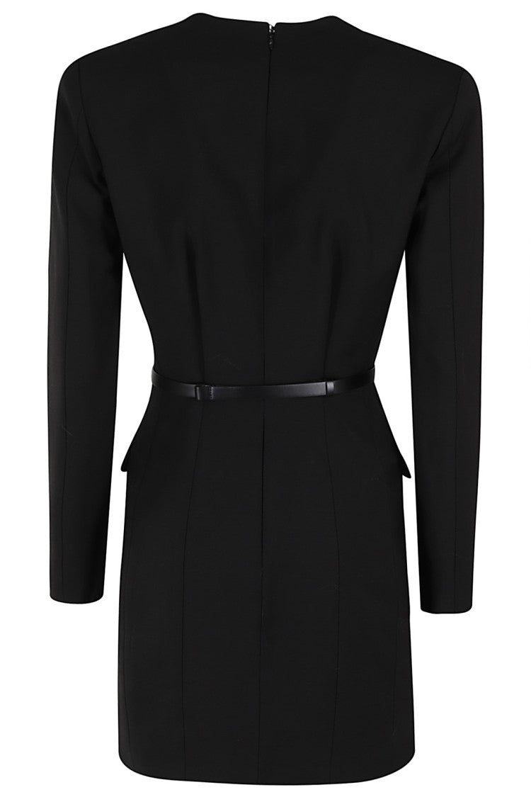 Elisabetta Franchi Structured Black Wool Dress