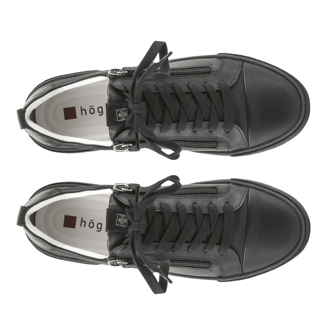 Högl Black Leather Wedge Sneakers