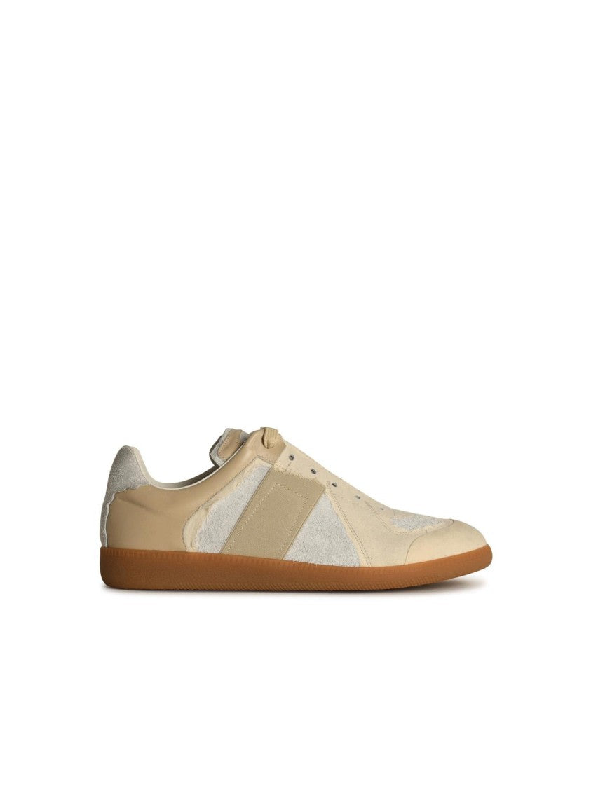 Maison Margiela 'Replica' Cream Suede Sneakers