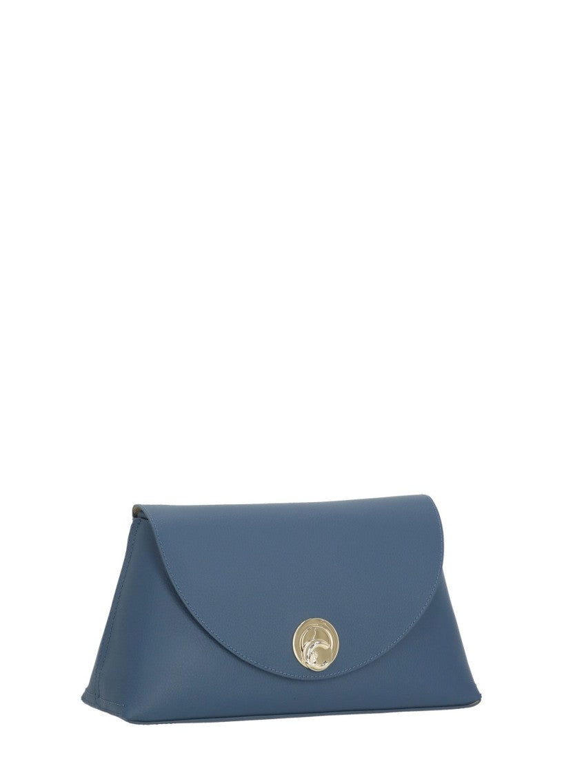 Coccinelle Structured Blue Pebbled Leather Nikla Bag