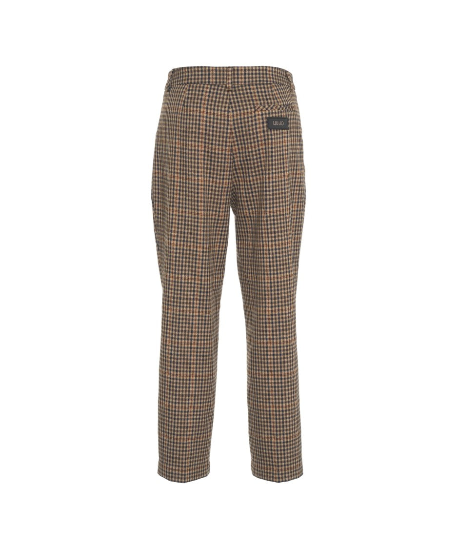 Liu Jo Pleated Plaid Trousers
