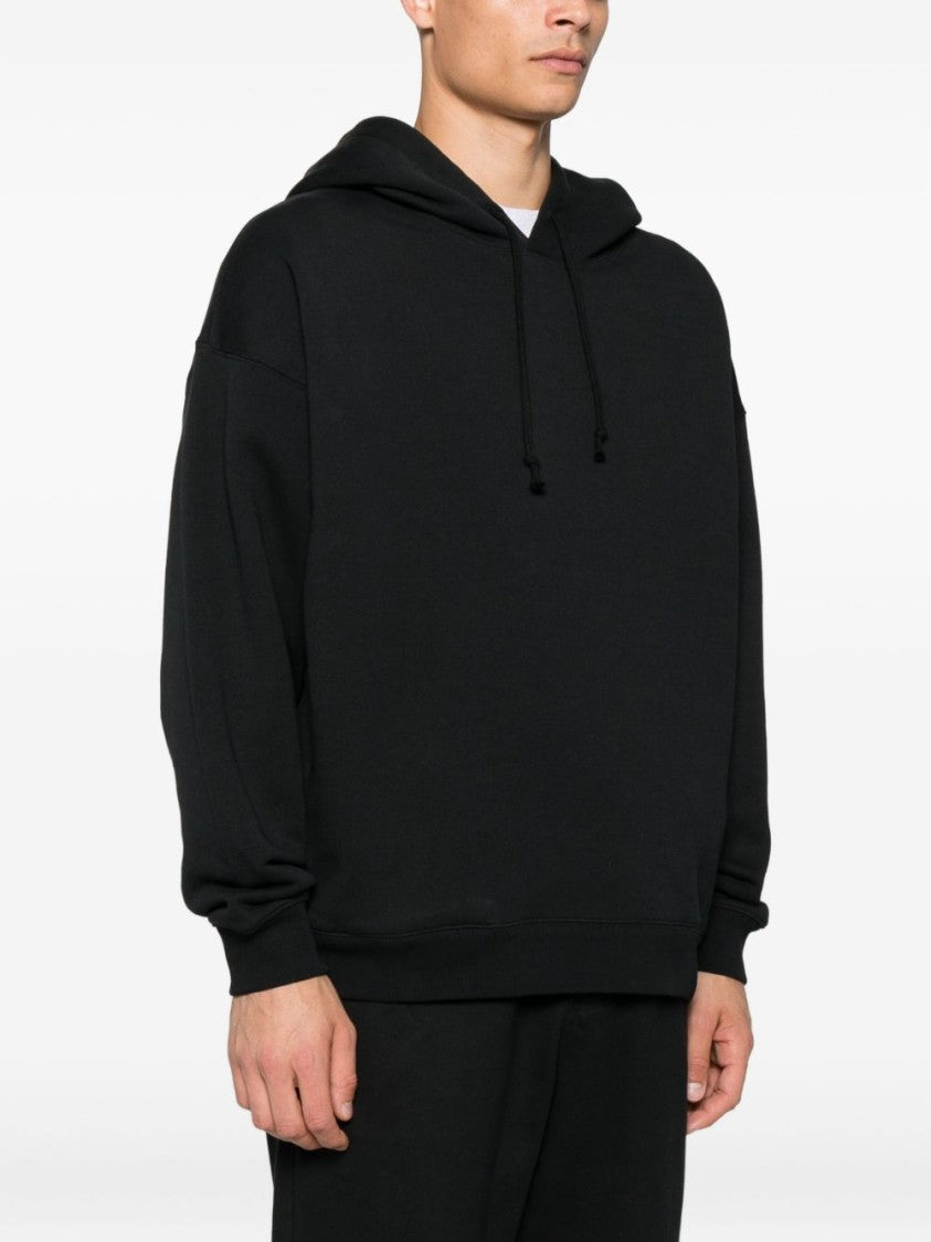 Y-3 Cotton Hoodie With Logo Detail And Drawstring Hood