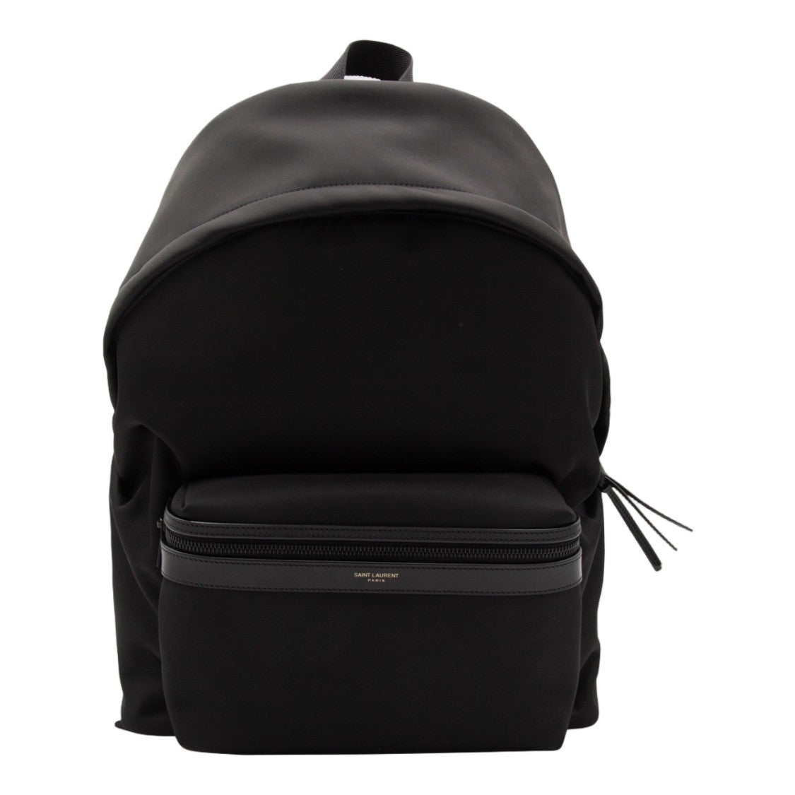 Saint Laurent Minimalist Black Backpack With Smooth Rounded Silhouette
