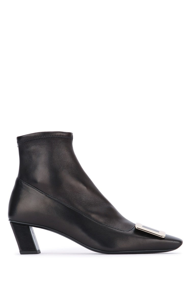 Roger Vivier Pointed Toe Black Leather Ankle Boots