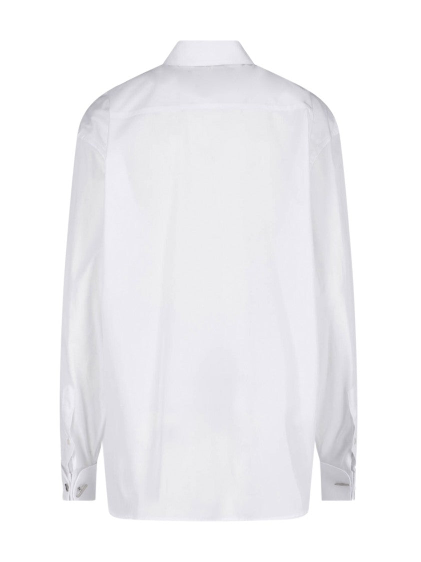 Dondup White Chiffon Hidden Button Shirt