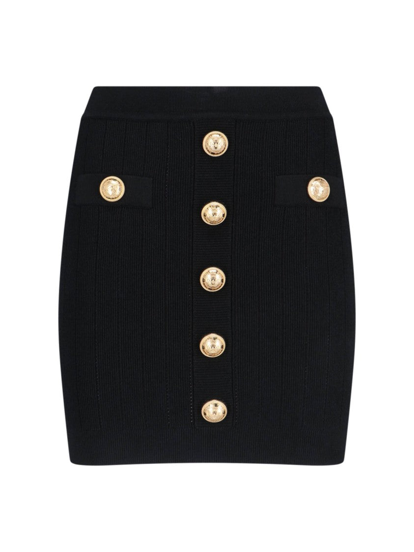Balmain Mini Knit Skirt – Black