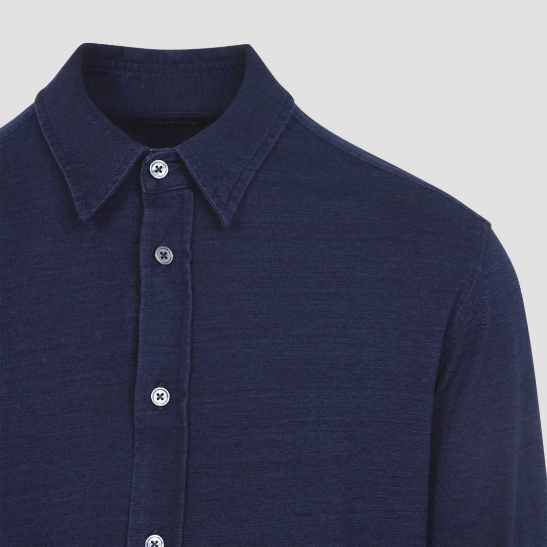 Tom Ford Midnight Blue Cotton Long Sleeves Shirt