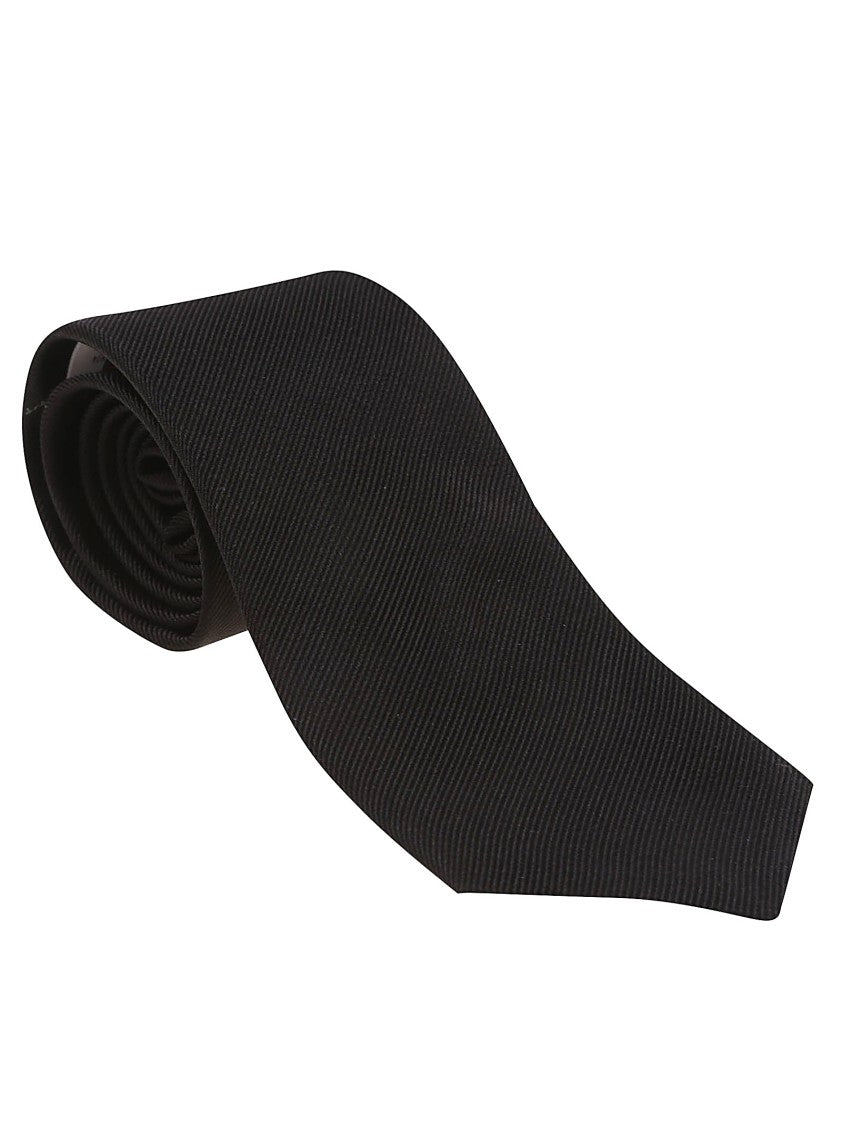 Alexander Mcqueen Black Lily Silk Tie