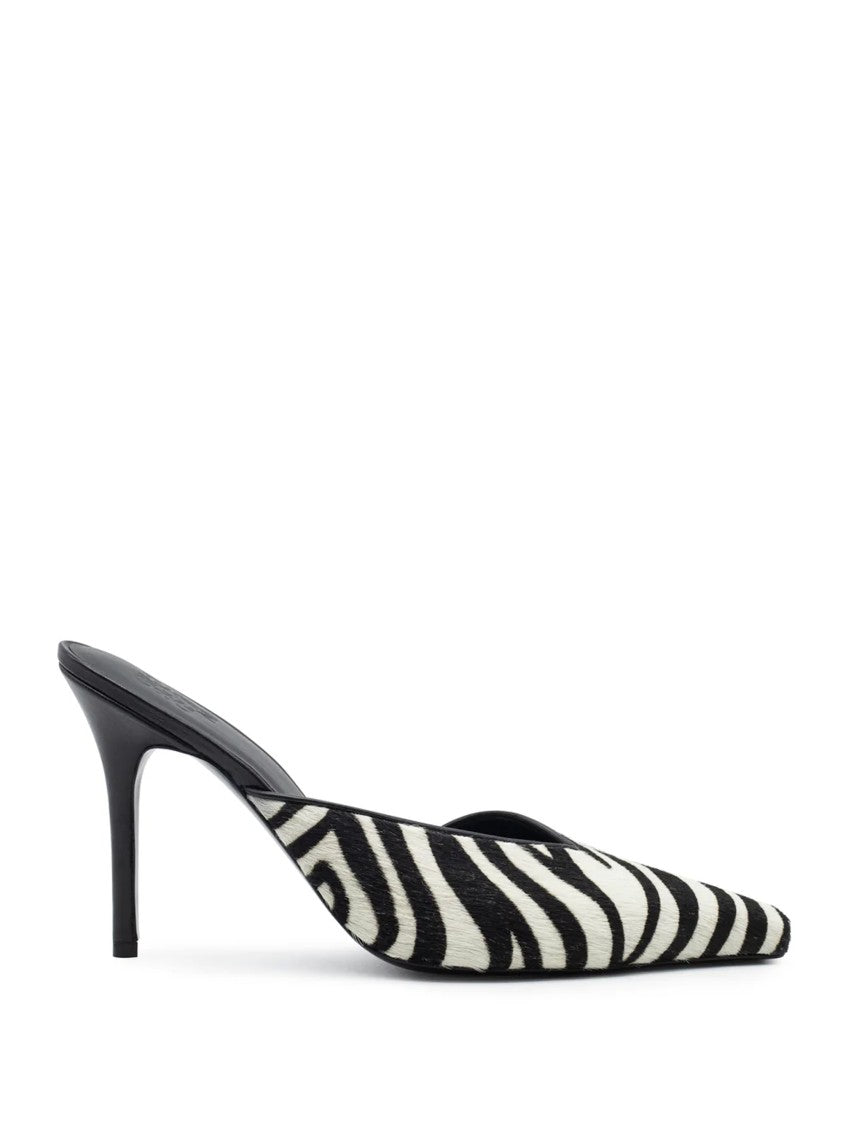 Gia Borghini X Helsa Bold Black And White Zebra Print Mule