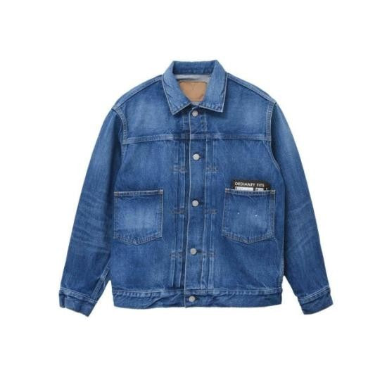 Ordinary Fits Medium Blue Wash Denim Jacket With Classic Collar