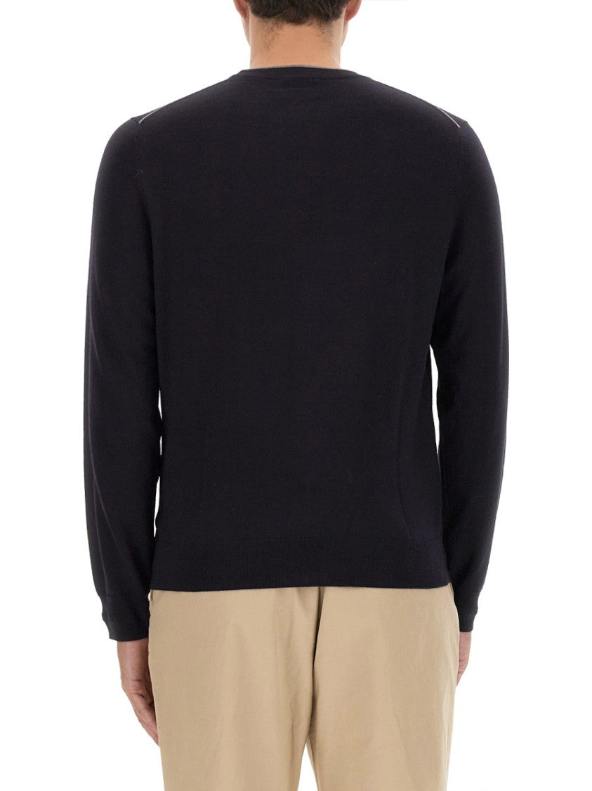 Ps Paul Smith Regular Fit Black Merino Wool Jersey