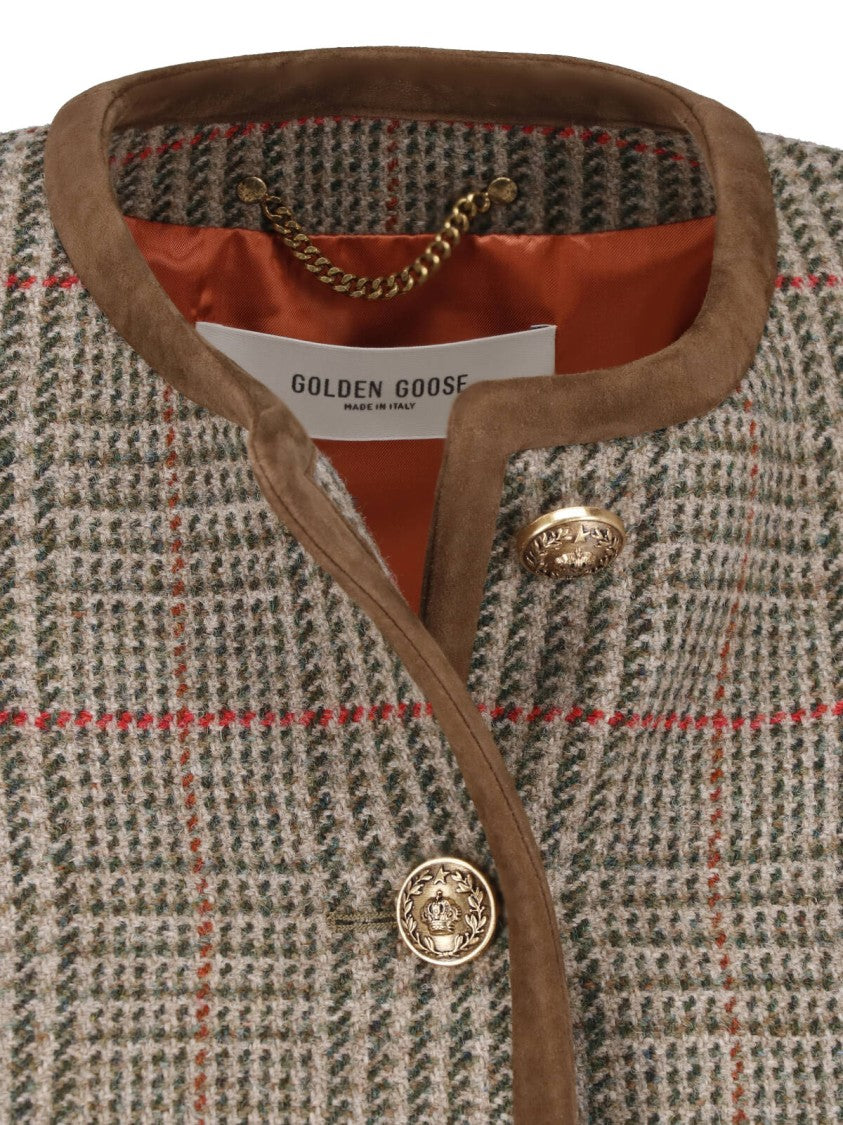 Golden Goose Virgin Wool Crewneck Buttoned Jacket
