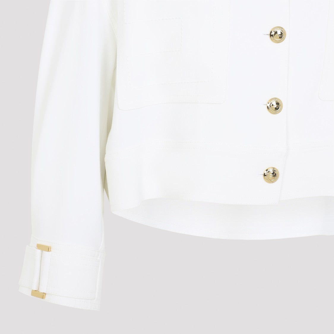 Elisabetta Franchi Ivory White Boxy Jacket
