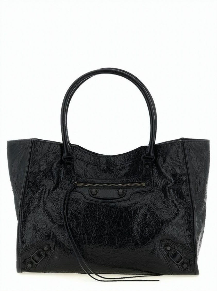 Balenciaga Textured Lambskin Tote Bag With Stud Detailing
