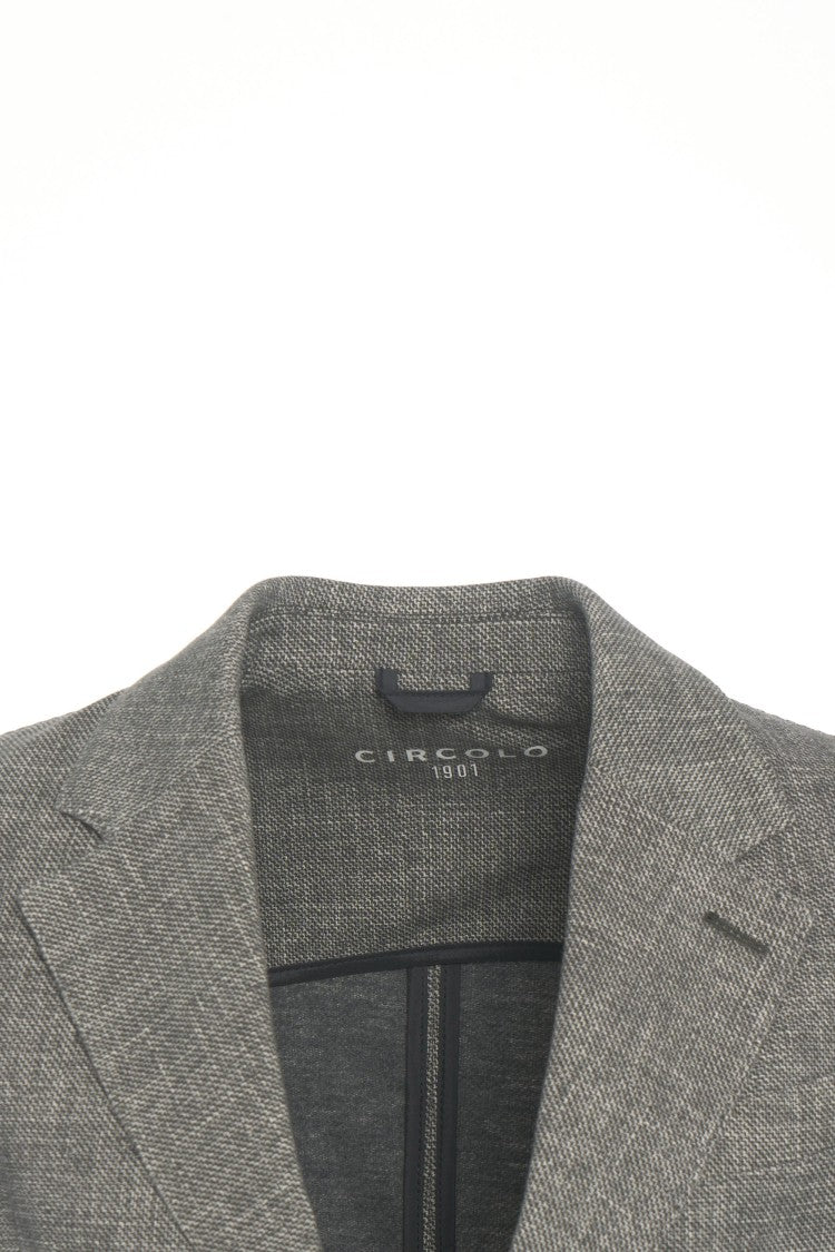 Circolo 1901 Textured Single-Breasted Blazer With Patch Pockets