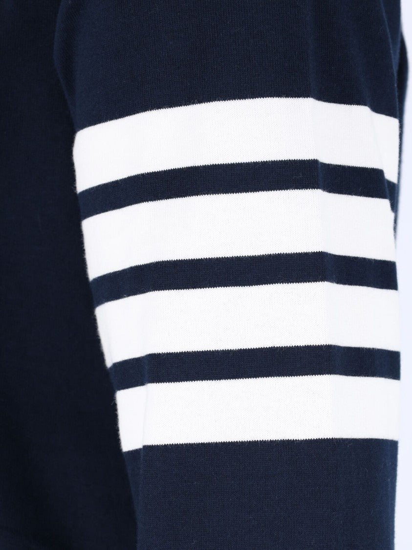 Thom Browne Navy 4-Bar Cotton Polo