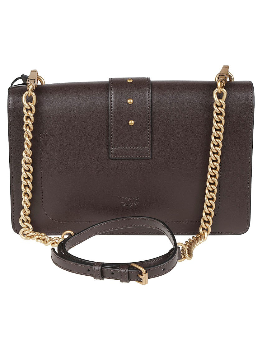 Pinko Love One Classic Leather Shoulder Bag