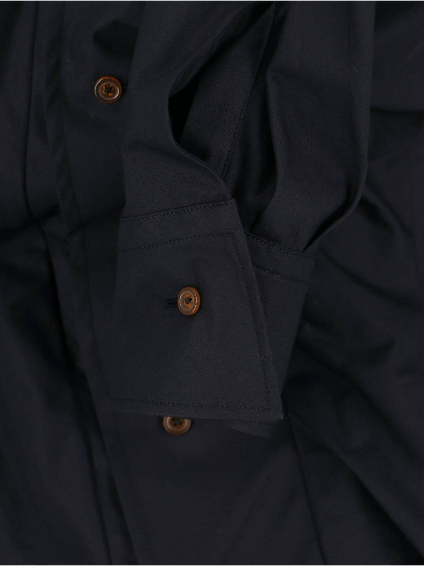 Vivienne Westwood Black Drunken Cotton Casual Shirt