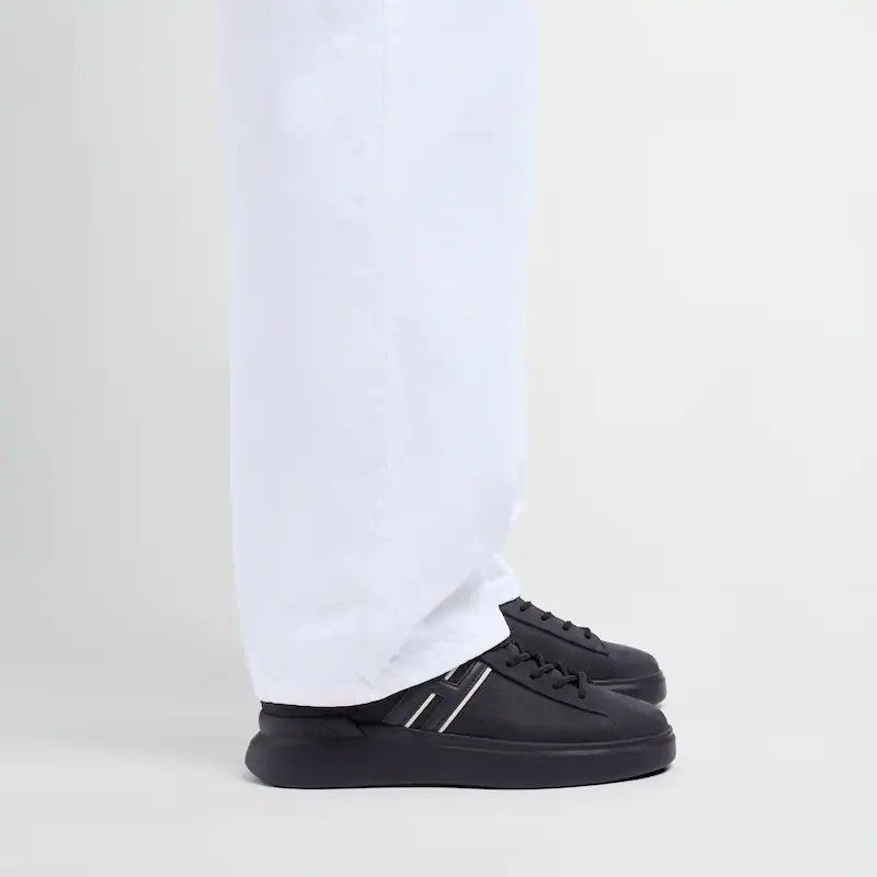 Hogan Black Calfskin Low-Top Sneakers