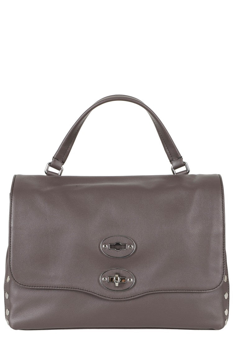 Zanellato Brown Postina Saeta Ring Clasp Leather Handbag