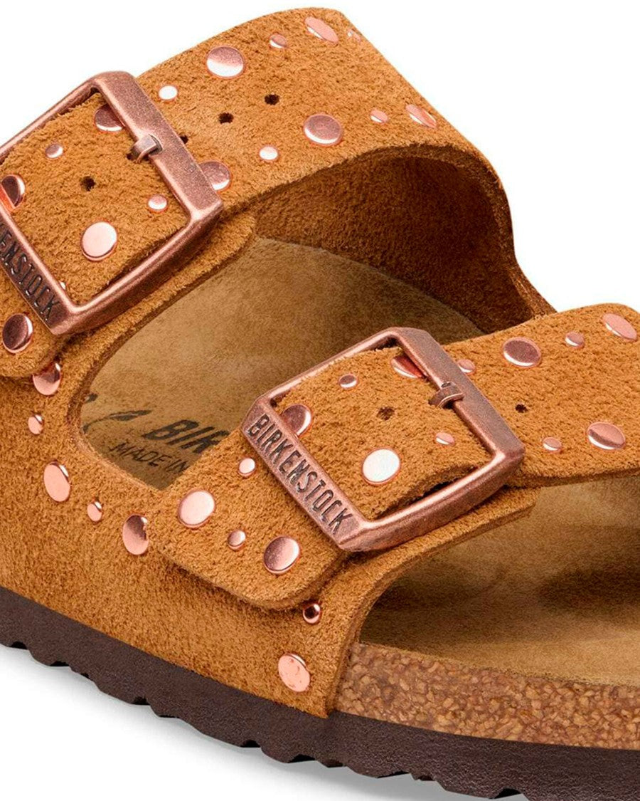 Birkenstock Mink Arizona Rivet Suede Sandals