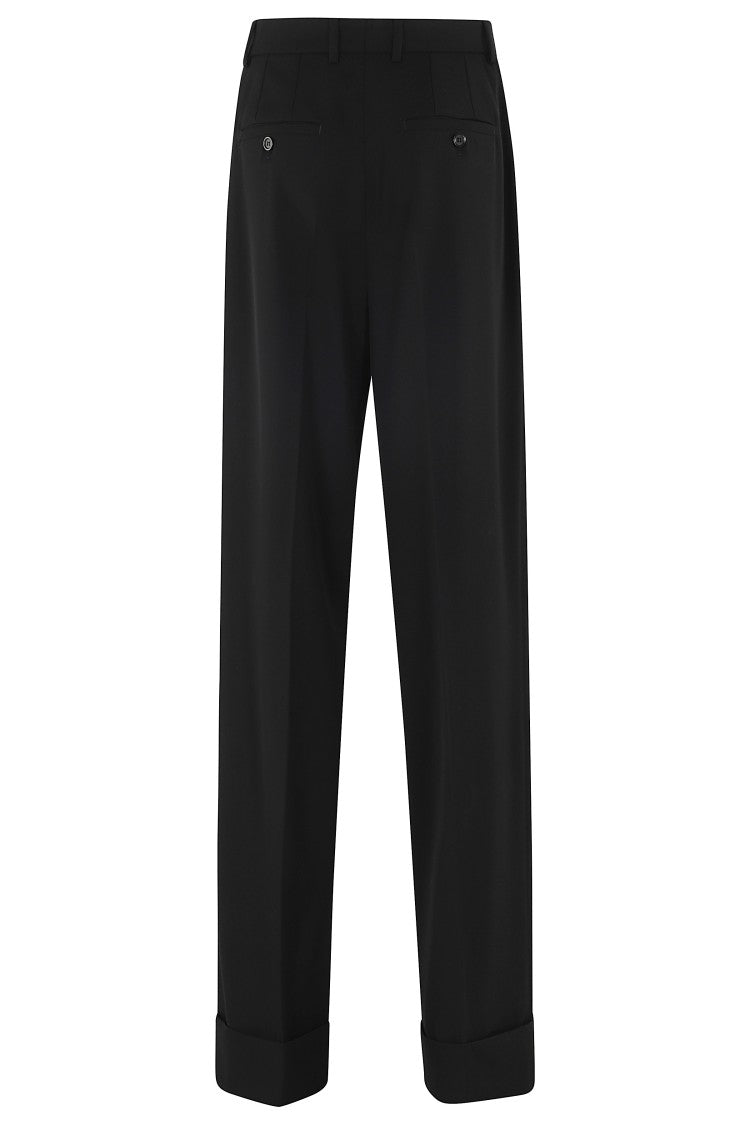Dolce & Gabbana Black Double-Dart Wool Formal Pants