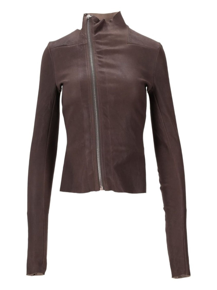 Rick Owens Black Gary Cropped Lamb Leather Jacket